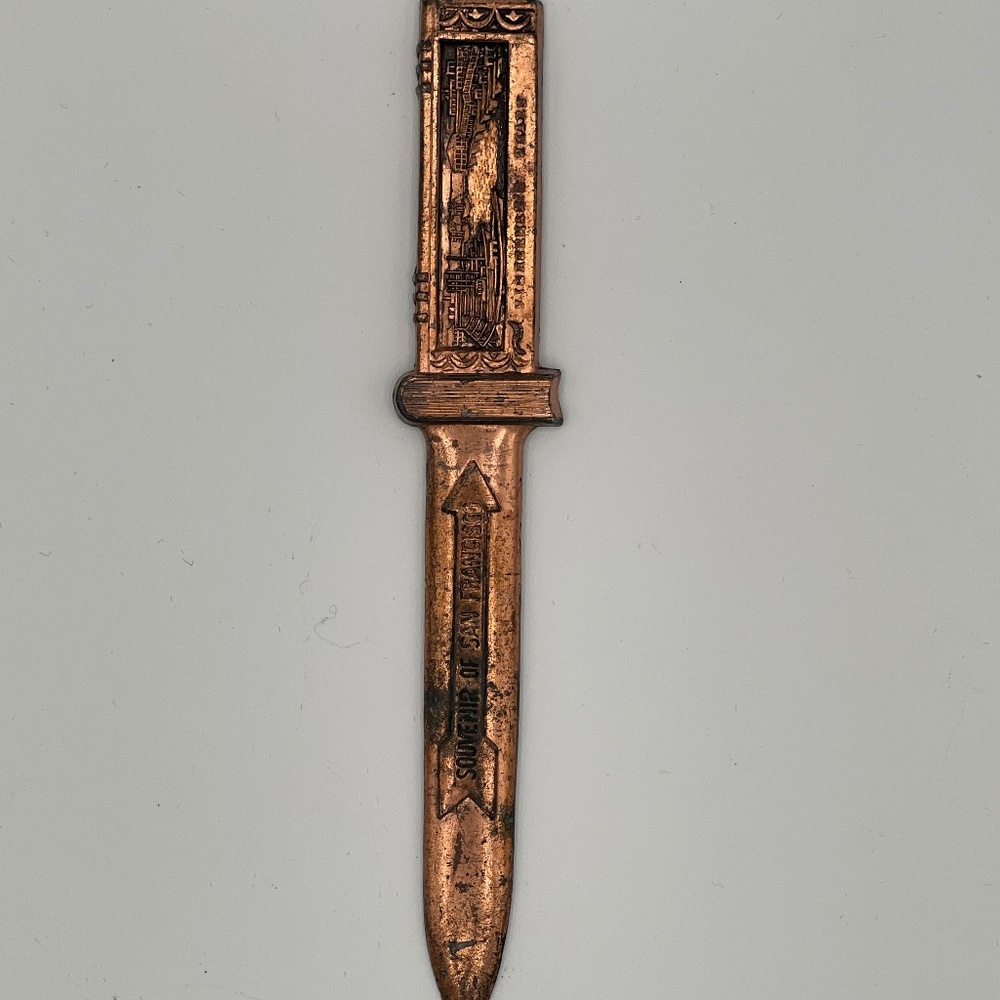 San Francisco CA Vtg Souvenir Letter Opener Cable Cars Golden Gate Bridge